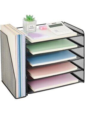 Desk Organizer 5 Tier File Organizer Paper Tray Desktop Office Storage Rack
